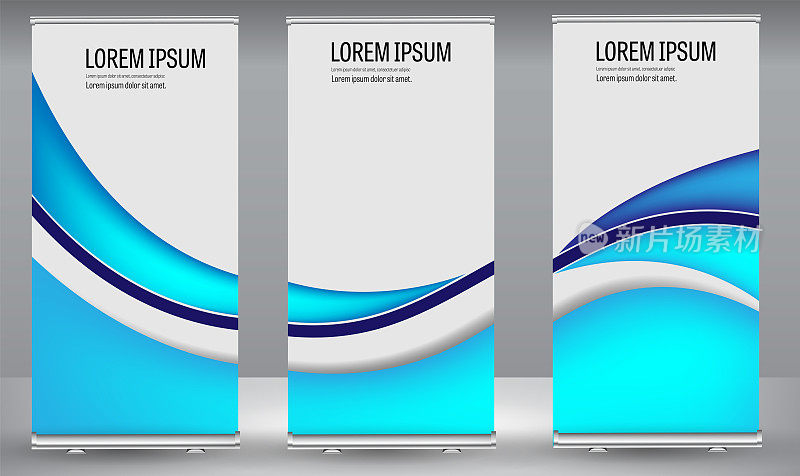 Roll up banner colors shape standee business brochure template design.